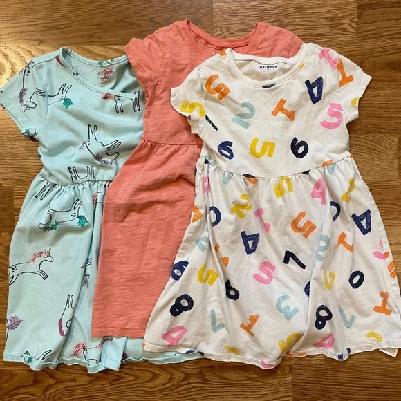 Bundle of Three 5T/6X T-Shirt Dresses - Picture 1 of 10